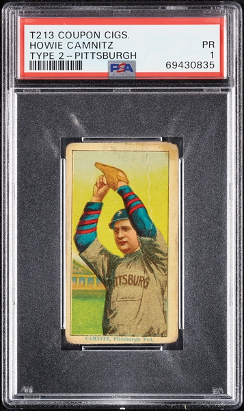 1914 T213 Coupon Cigarettes (Type 2) Howie Camnitz Pittsburgh PSA 1