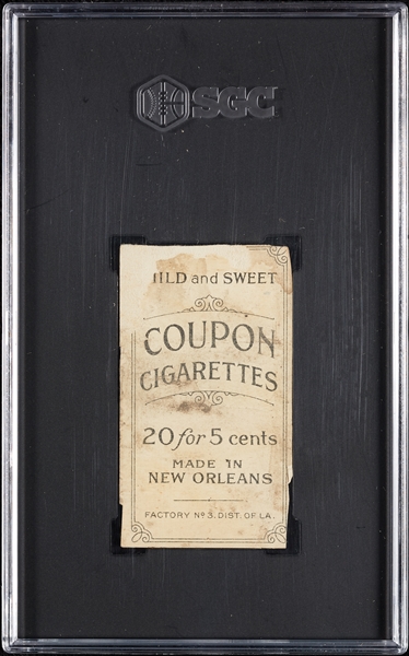 1914 T213 Coupon Cigarettes (Type 2) Owen Wilson SGC Authentic