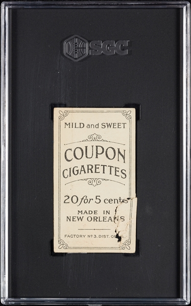 1914 T213 Coupon Cigarettes (Type 2) Buck Herzog B On Shirt SGC Authentic