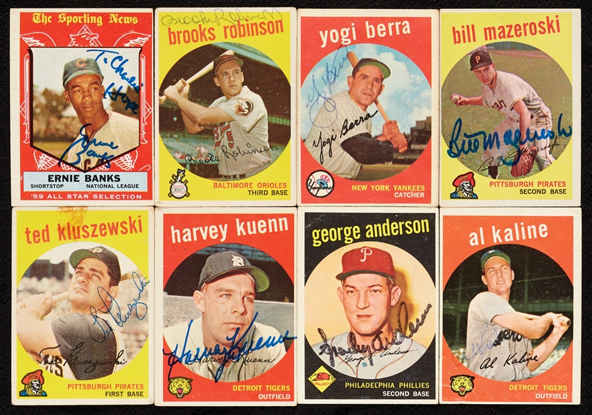 Signed 1959 Topps Baseball Near Set (483/572)
