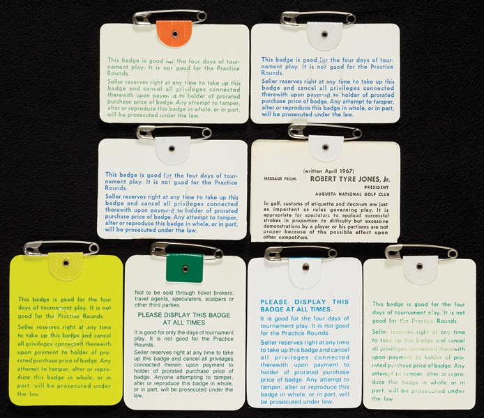1976-1990 Masters Badge Collection (8)