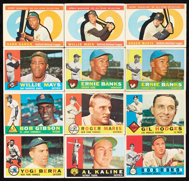 1960 Topps Baseball Near Set, Seven Slabs (570/572)