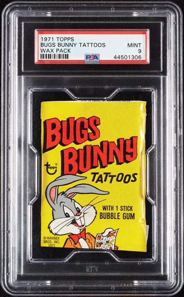 1971 Topps Bugs Bunny Tattoos Wax Pack (Graded PSA 9)