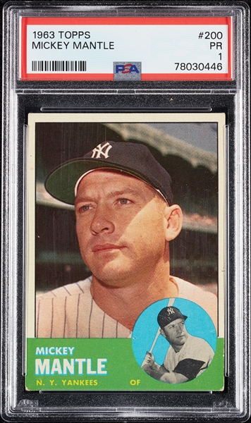 1963 Topps Mickey Mantle No. 200 PSA 1