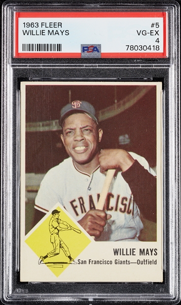 1963 Fleer Willie Mays No. 5 PSA 4