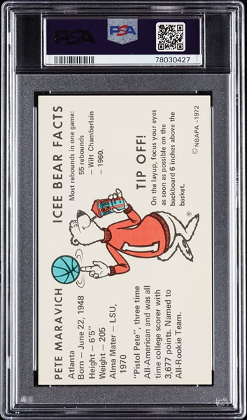 1972 Icee Bear Pete Maravich PSA 7