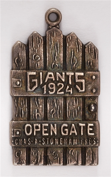 1924 New York Giants Season Pass Open Gate Pendant