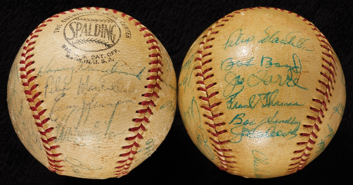 1958 & 1961 Milwaukee Braves Team-Signed Baseballs (2)