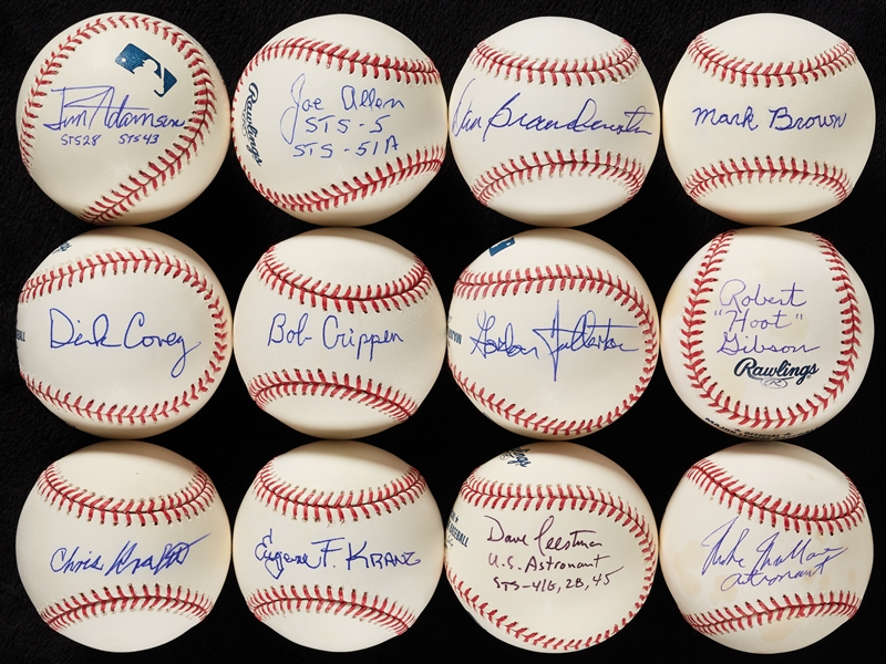 NASA Astronauts Single-Signed Baseballs Group with Kraft, Kranz (12)