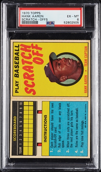 1970 Topps Scratch-Offs Hank Aaron PSA 6