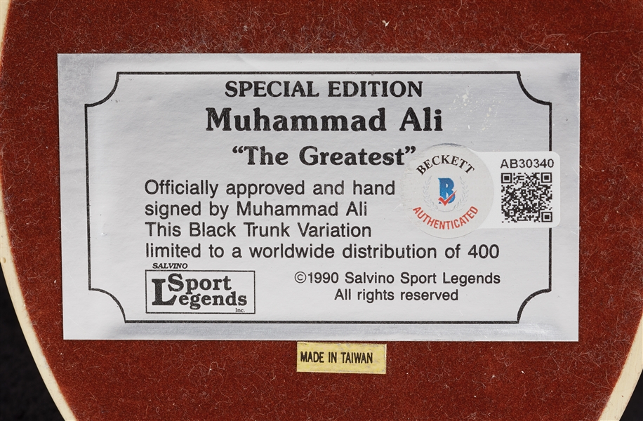 Muhammad Ali Signed Black Trunks Salvino Figurine (/400) (Graded BAS 10)