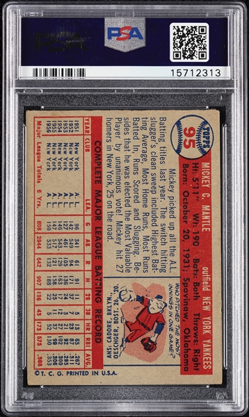 1957 Topps Mickey Mantle No. 95 PSA 3