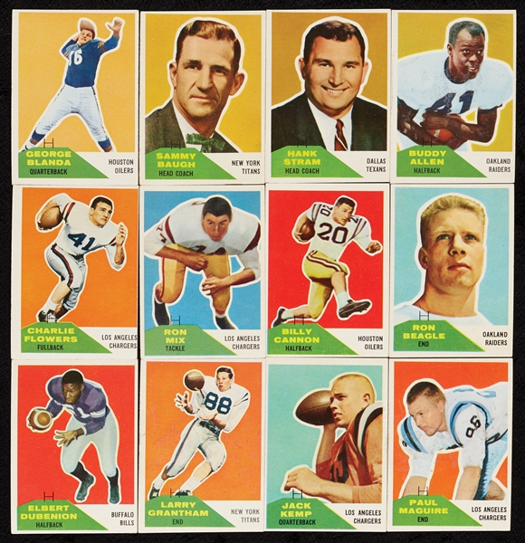 1960 Fleer Football Partial Set With Kemp Rookie (75/132)