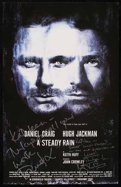 Daniel Craig & Hugh Jackman Signed A Steady Rain Poster