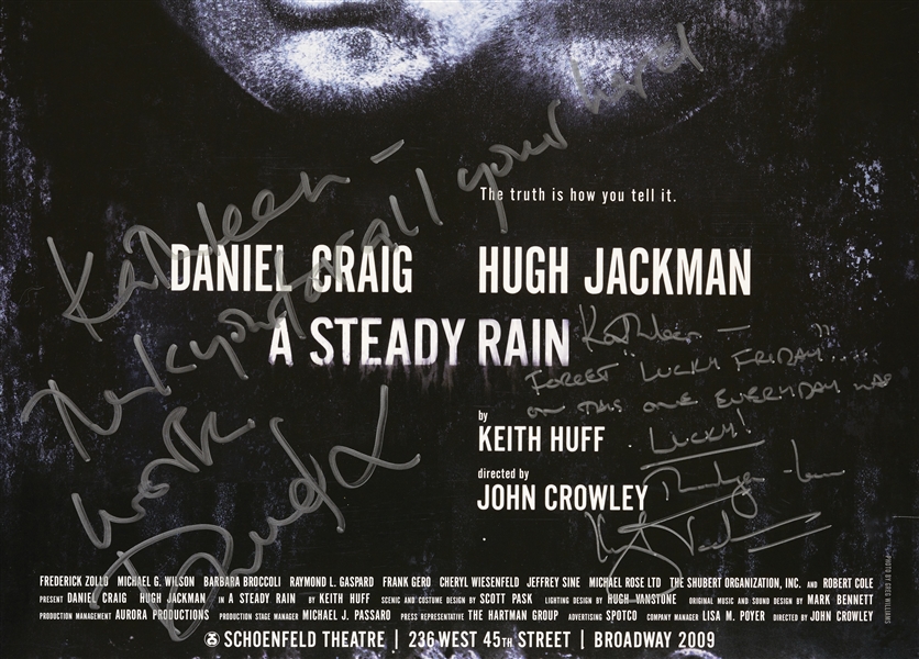 Daniel Craig & Hugh Jackman Signed A Steady Rain Poster
