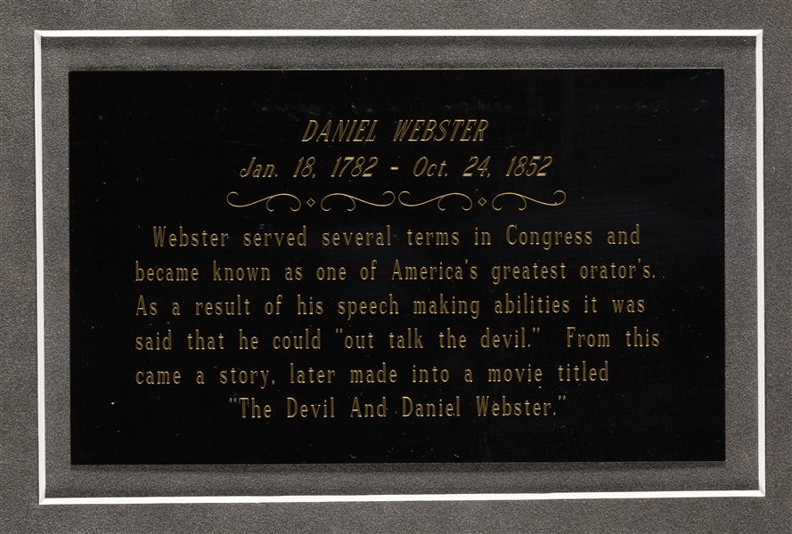 Daniel Webster Signed Check Framed Display (BAS)