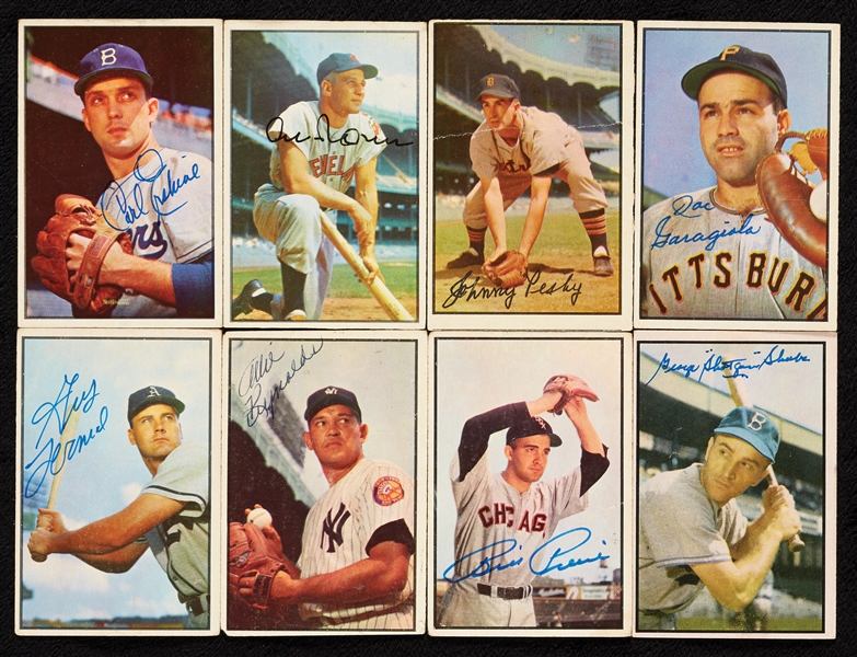 Signed 1953 Bowman Color Group (46)