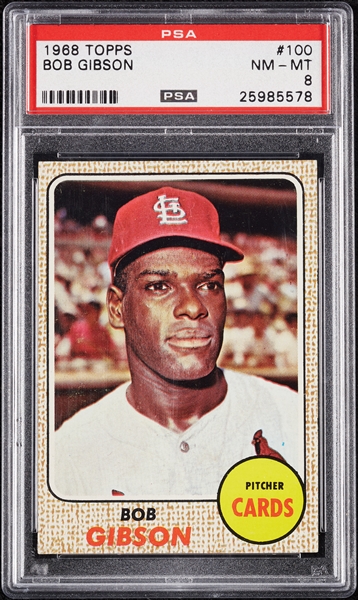 1968 Topps Bob Gibson No. 100 PSA 8