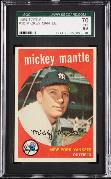 1959 Topps Mickey Mantle No. 10 SGC 5.5