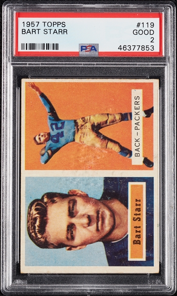 1957 Topps Bart Starr RC No 119 PSA 2