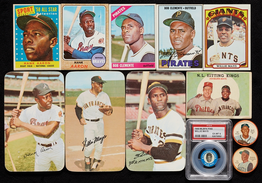 1958-73 Topps Baseball Group With Aaron, Clemente and Mays (23)
