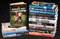 Sports Related Signed Books Group with Bradshaw, Catfish Hunter, Ripken (BAS) (PSA/DNA) (15)