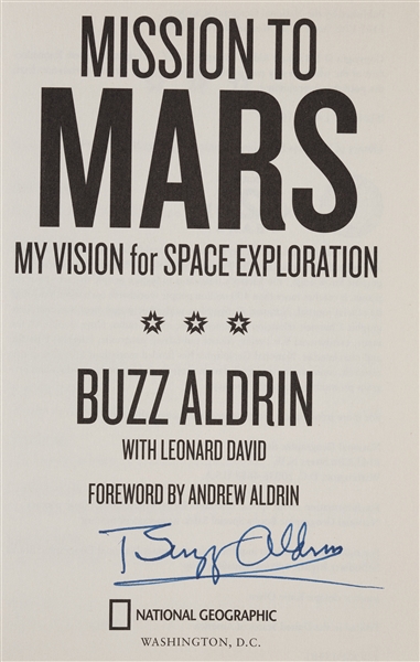 Buzz Aldrin Signed Mission To Mars Books Pair (PSA/DNA) (2)