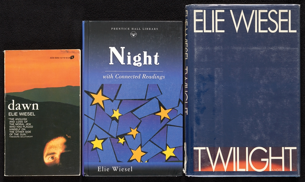 Elie Wiesel Signed Books Group with Night, Dawn & Twilight (PSA/DNA) (3)