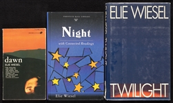 Elie Wiesel Signed Books Group with Night, Dawn & Twilight (PSA/DNA) (3)