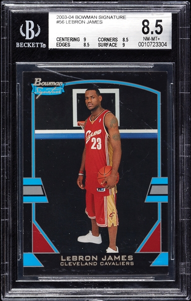 2003 Bowman Signature LeBron James RC No. 56 (333/1250) BGS 8.5