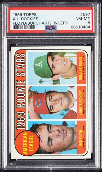 1969 Topps Rollie Fingers RC No. 597 PSA 8