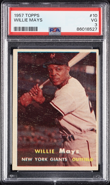 1957 Topps Willie Mays No. 10 PSA 3