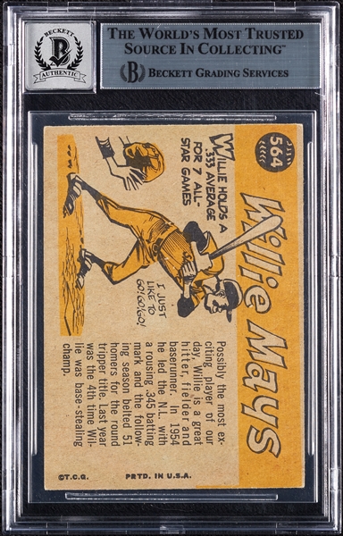 Willie Mays Signed 1960 Topps All-Star No. 564 (Graded BAS 10)