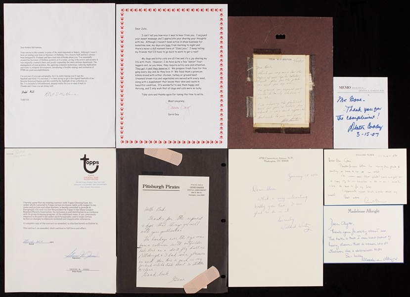 Signed Letters Group with Baseball, Entertainment, Historical (19)