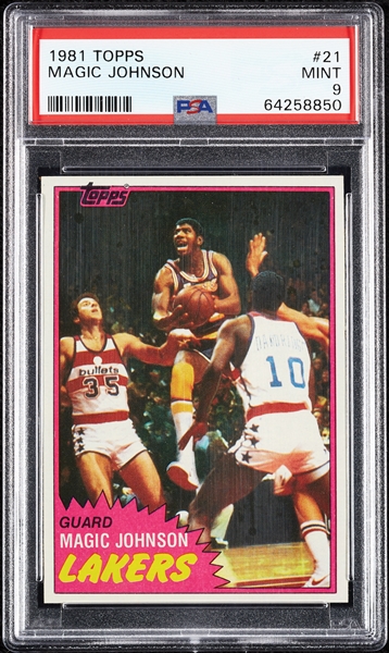 1981 Topps Magic Johnson No. 21 PSA 9