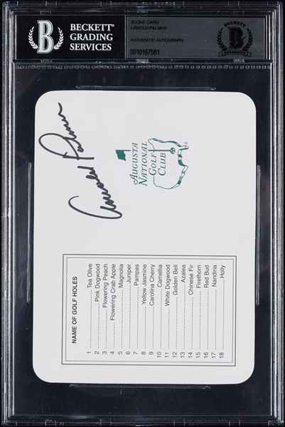 Arnold Palmer Signed Masters Scorecard (BAS)