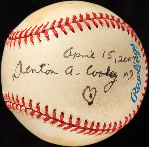 Denton Cooley Single-Signed OAL Baseball (BAS)
