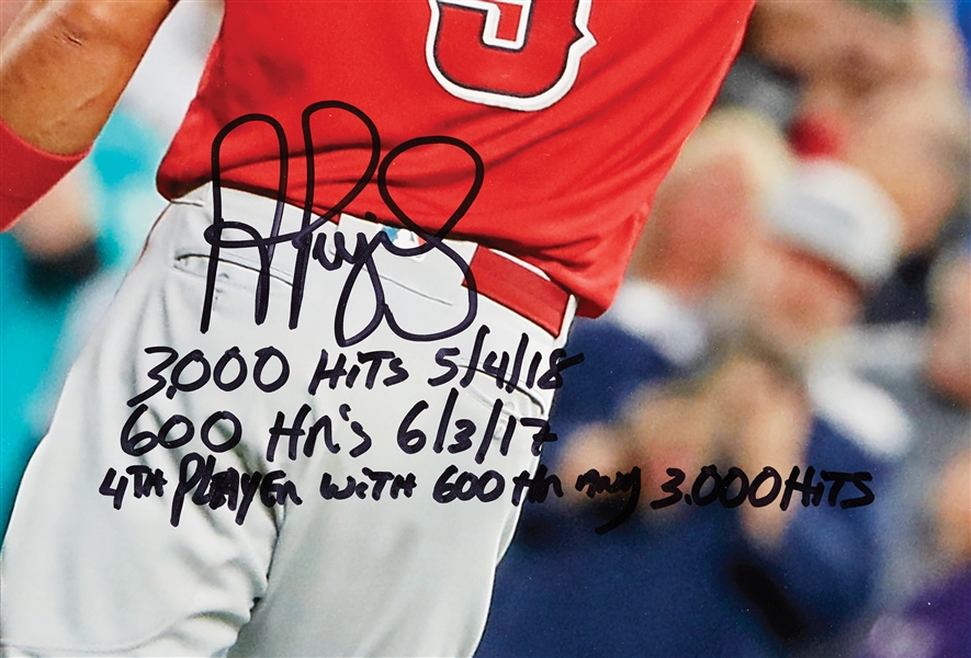 Albert Pujols Signed 16x20 Framed Photo with Multiple Inscriptions (5/5) (MLB) (Fanatics)