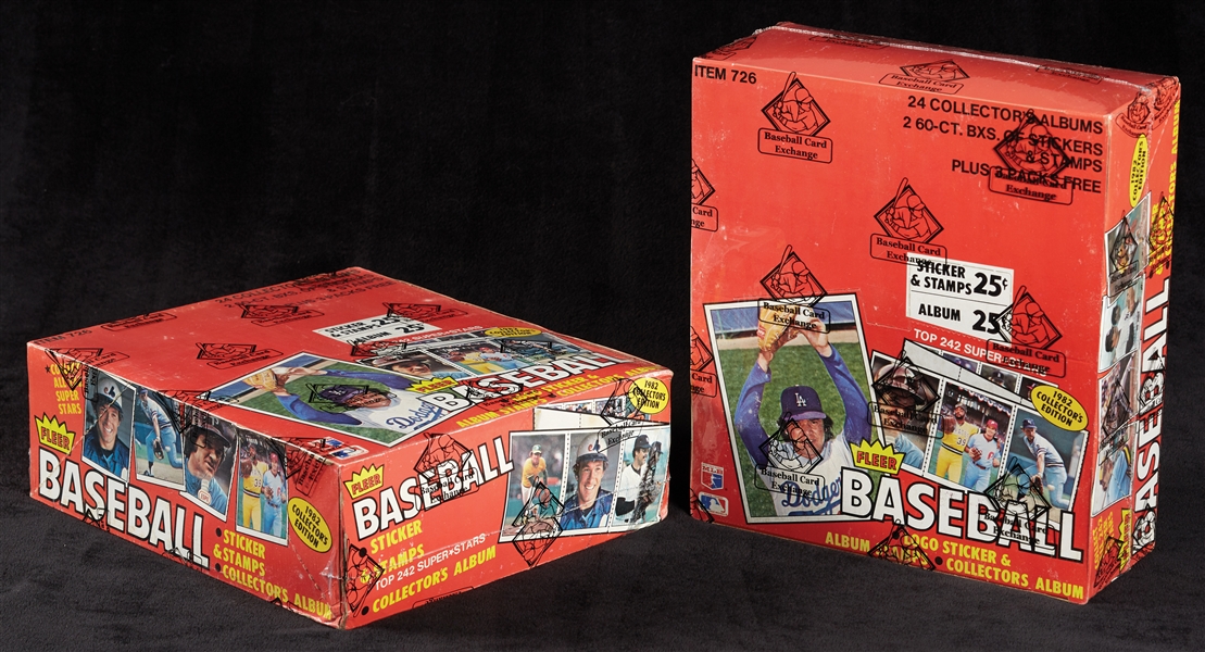 1982 Fleer Baseball Combo Stickers & Albums Boxes Pair (2) (BBCE) (FASC)