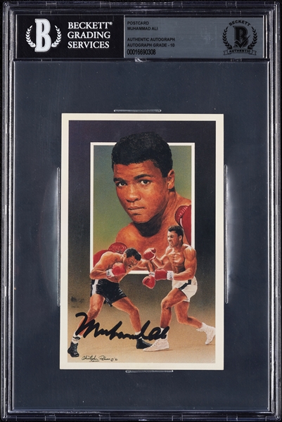 Muhammad Ali Signed Legends Postcard (Graded BAS 10)