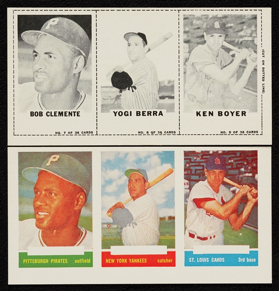 1960 Clemente/Berra/Boyer Bazooka Panel With Six Color Proofs (7)