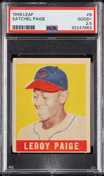 1948 Leaf Satchel Paige RC No. 8 PSA 2.5