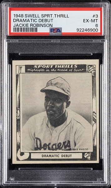 1948 Swell Sport Thrills Jackie Robinson No. 3 PSA 6