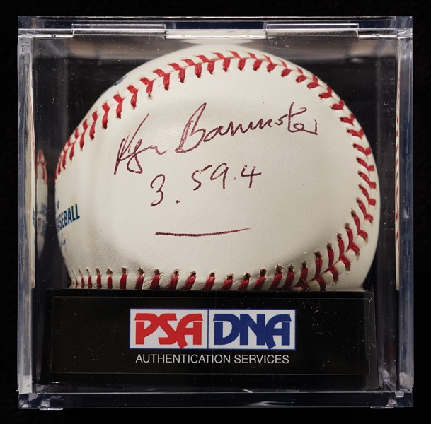 Roger Bannister Single-Signed OML Baseball 3.59.4 (Graded PSA/DNA 9)