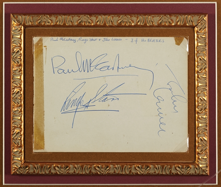 Beatles Group-Signed Massive Framed Display with Lennon, McCartney, Harrison & Starr (JSA)