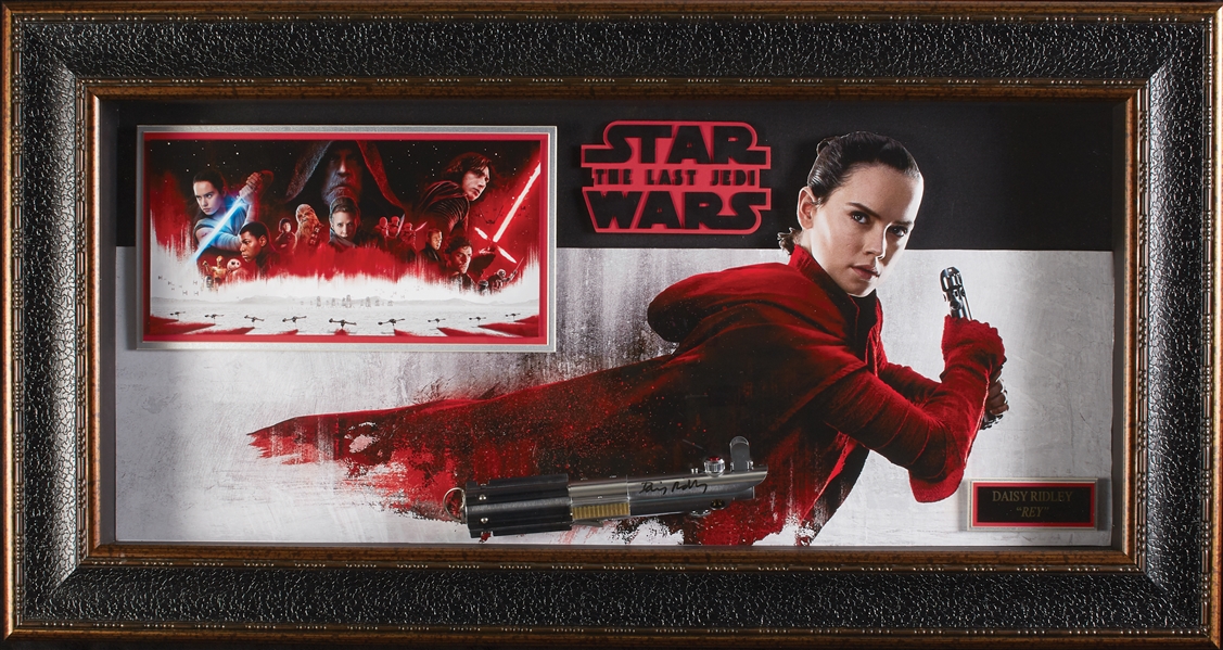 Daisy Ridley Signed Star Wars Toy Gun Shadowbox Display (PSA/DNA)