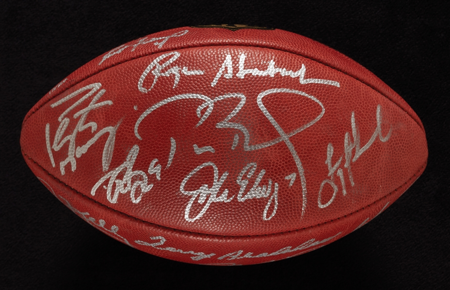 QB Legends Multi-Signed NFL Football with Brady, Namath, Montana & (10) Others (17/24) (Fanatics) (BAS)