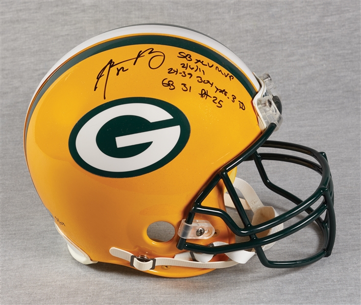 Aaron Rodgers Signed Packers Full-Size Helmet with Multiple Inscriptions (3/24) (Fanatics)