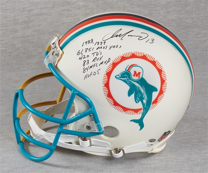 Dan Marino Signed Dolphins/Pittsburgh Panthers Full-Size Helmet (1/2) (JSA)