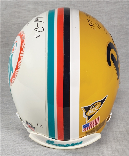 Dan Marino Signed Dolphins/Pittsburgh Panthers Full-Size Helmet (1/2) (JSA)